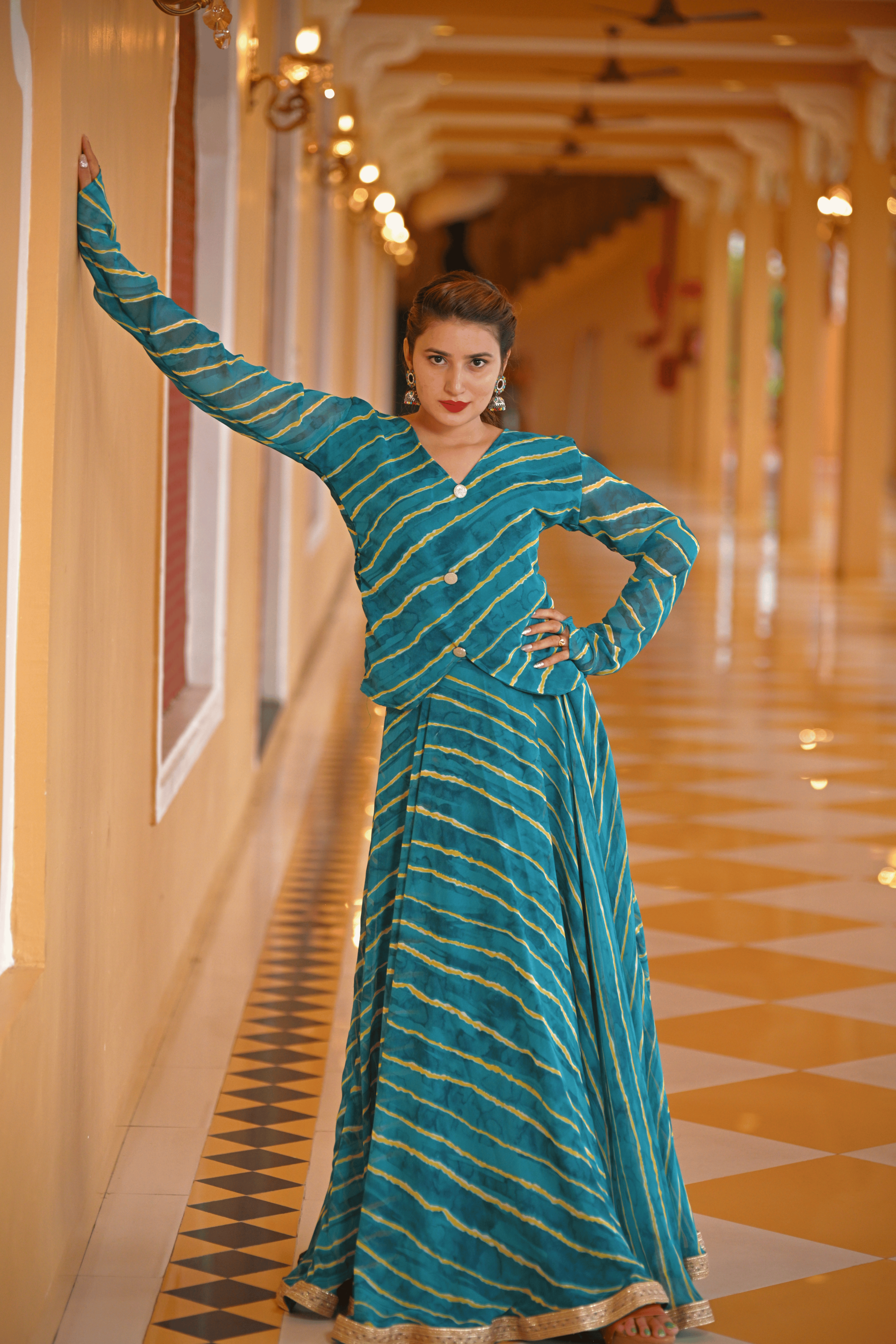 Meher Saanjh Leheriya Anarkali Set