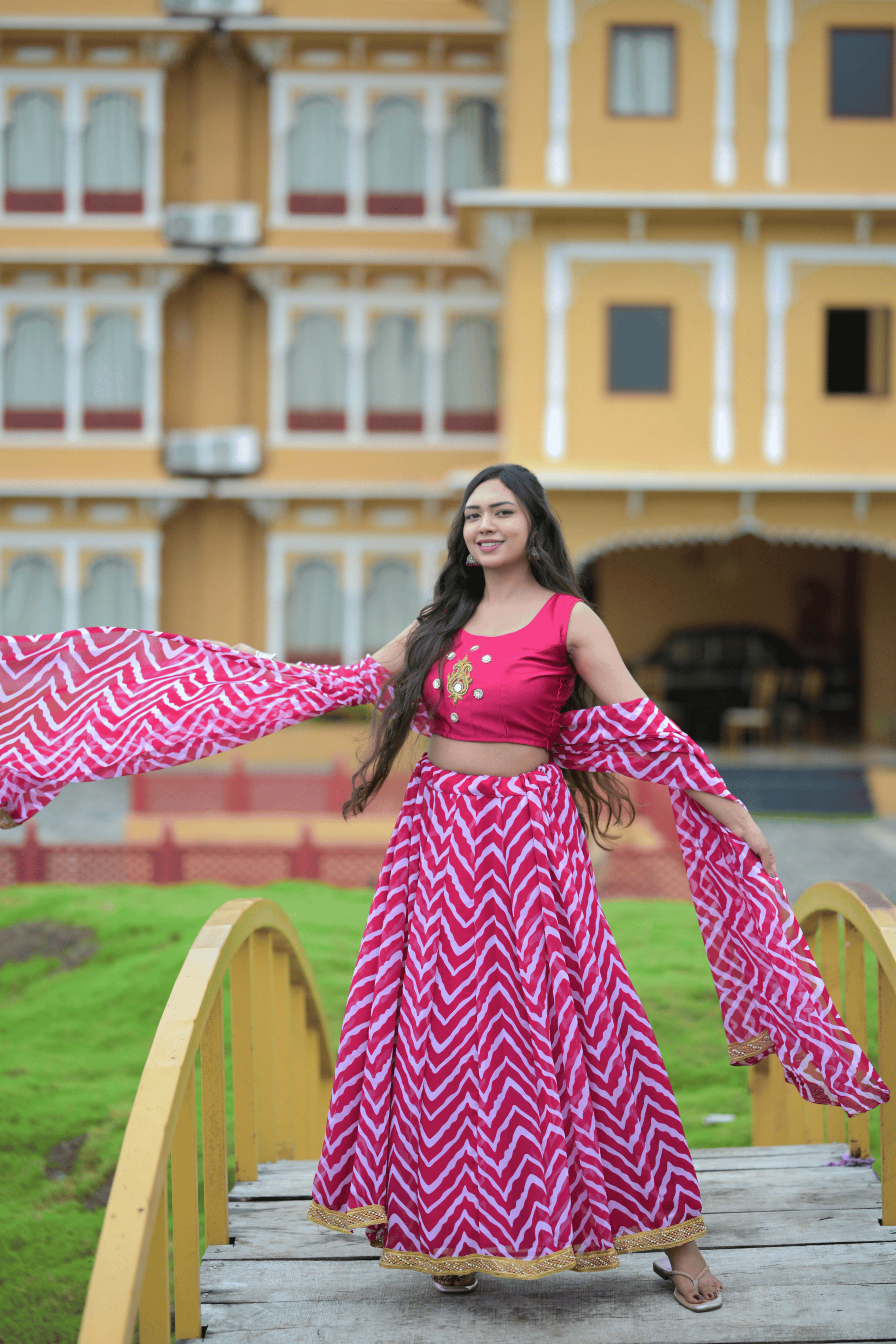 Meher Gulnaar Bandhej Lehenga Set