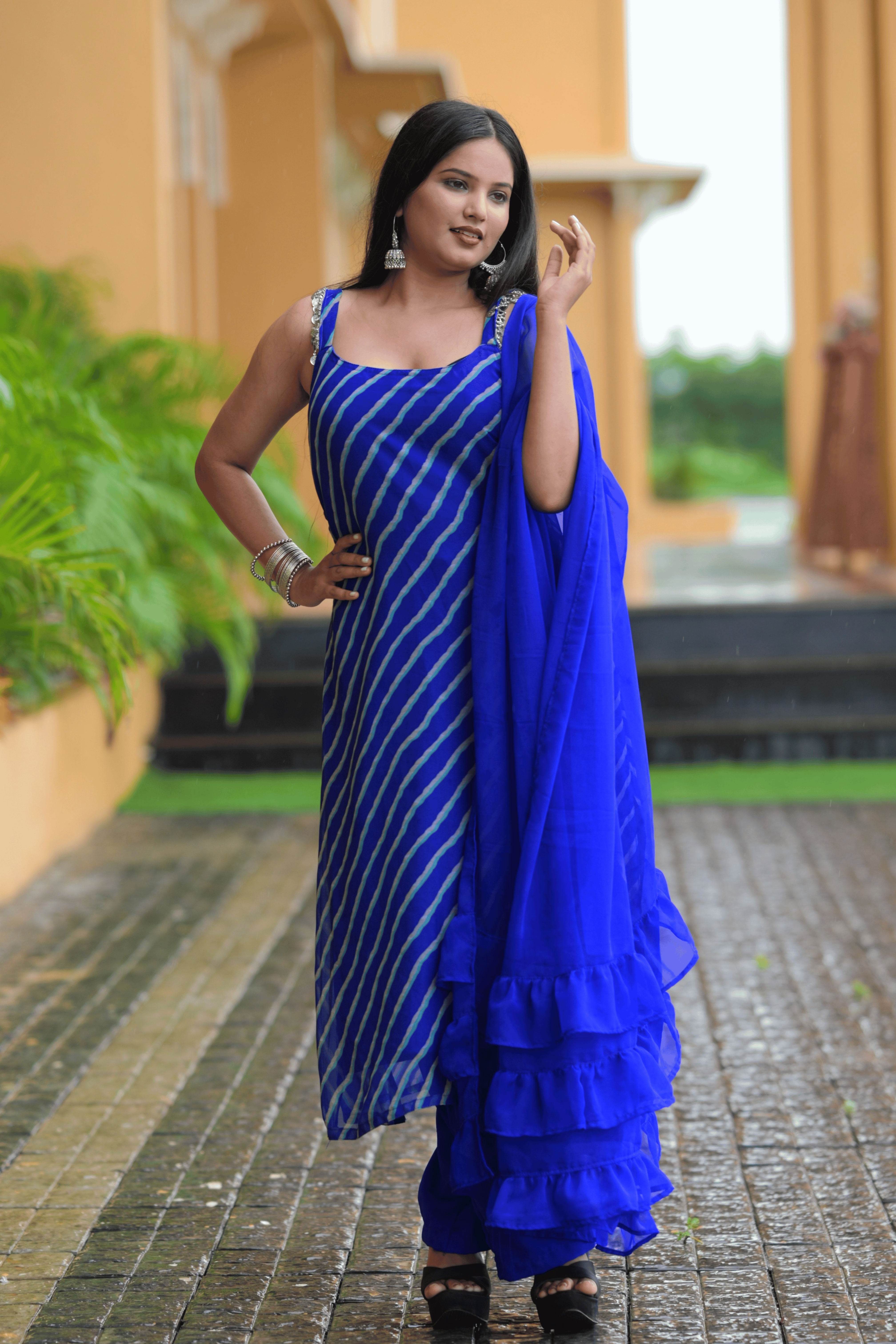 Meher - Indrani Lehariya Suit Set