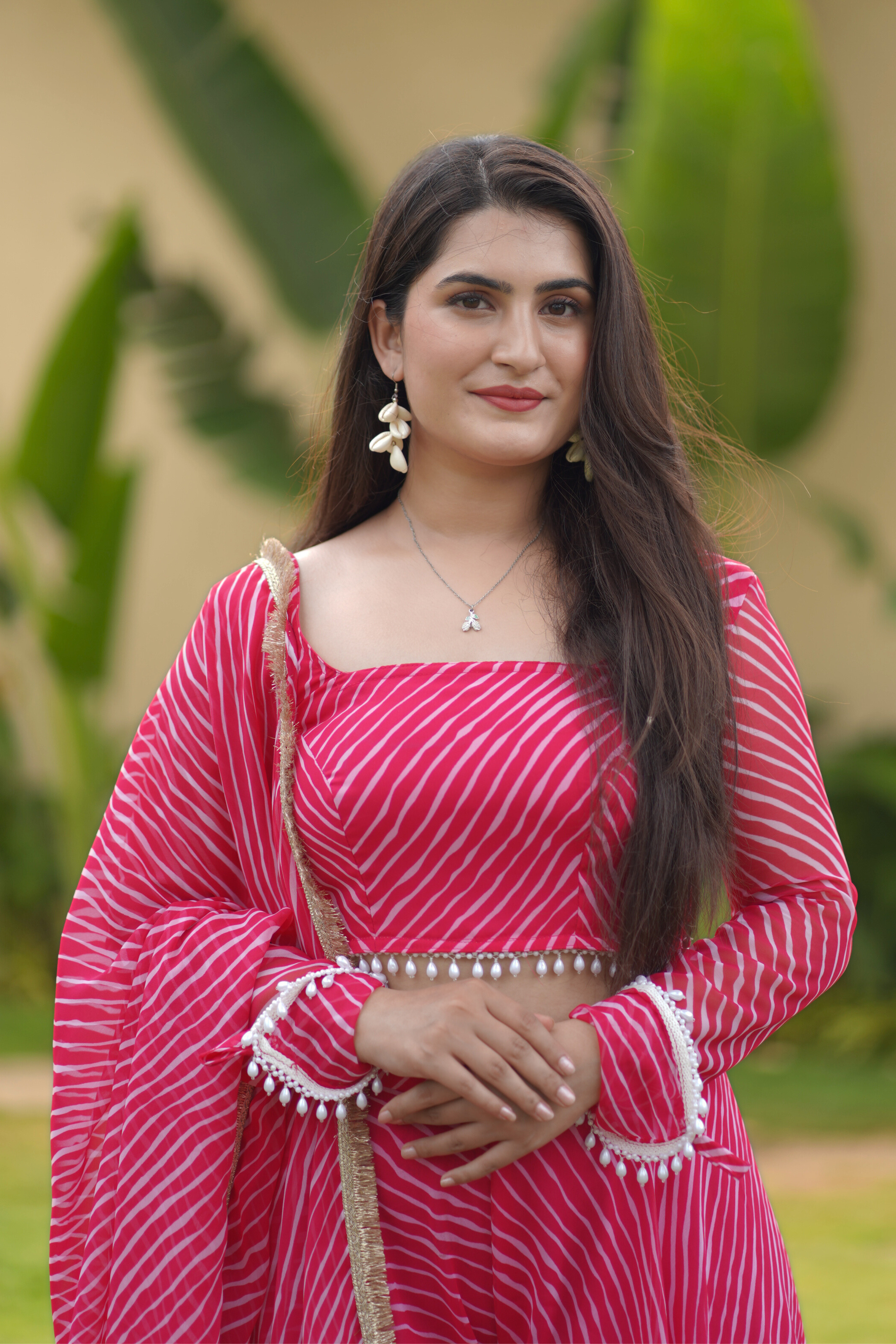 Pink Lehriya Bloom Set