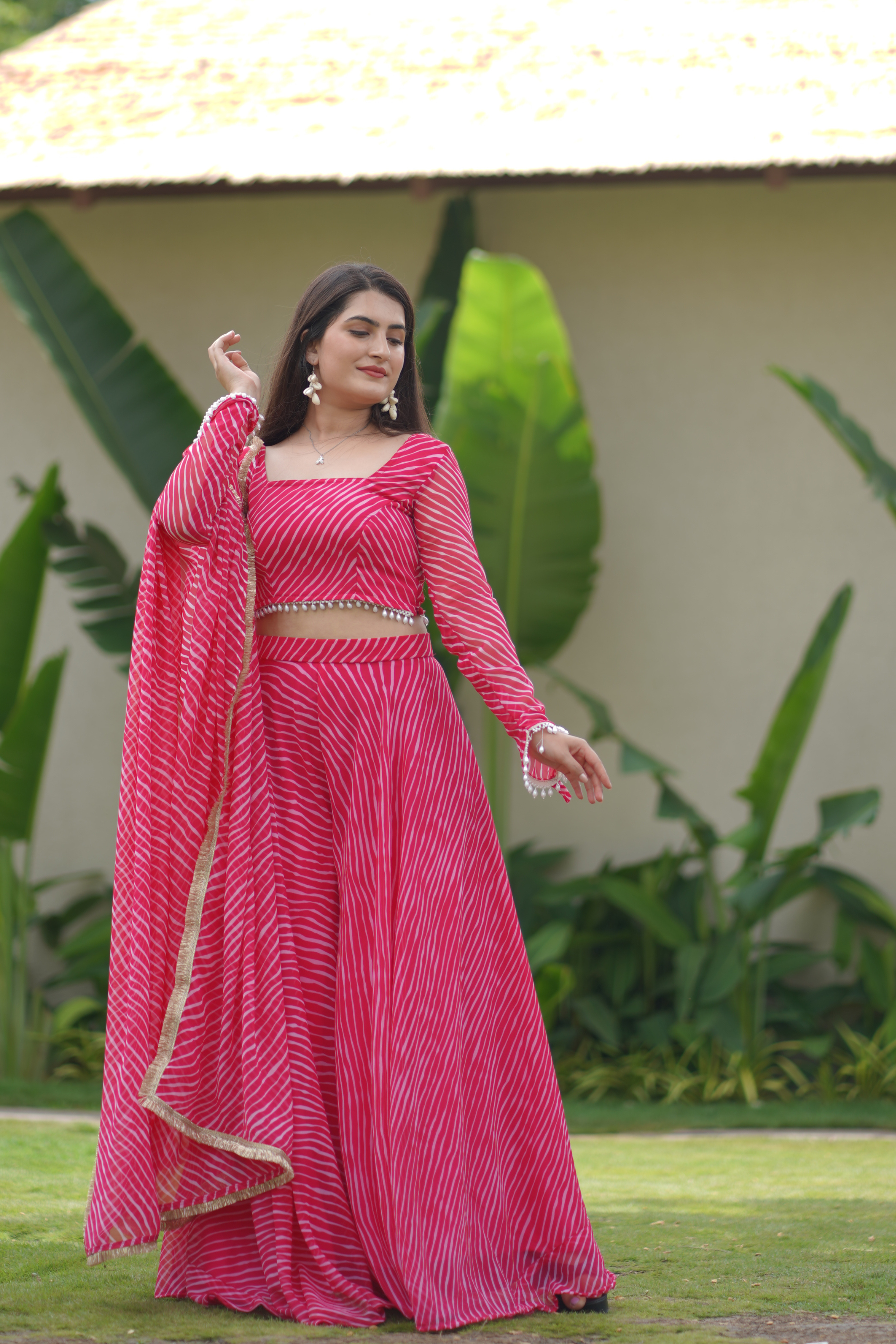 Pink Lehriya Bloom Set