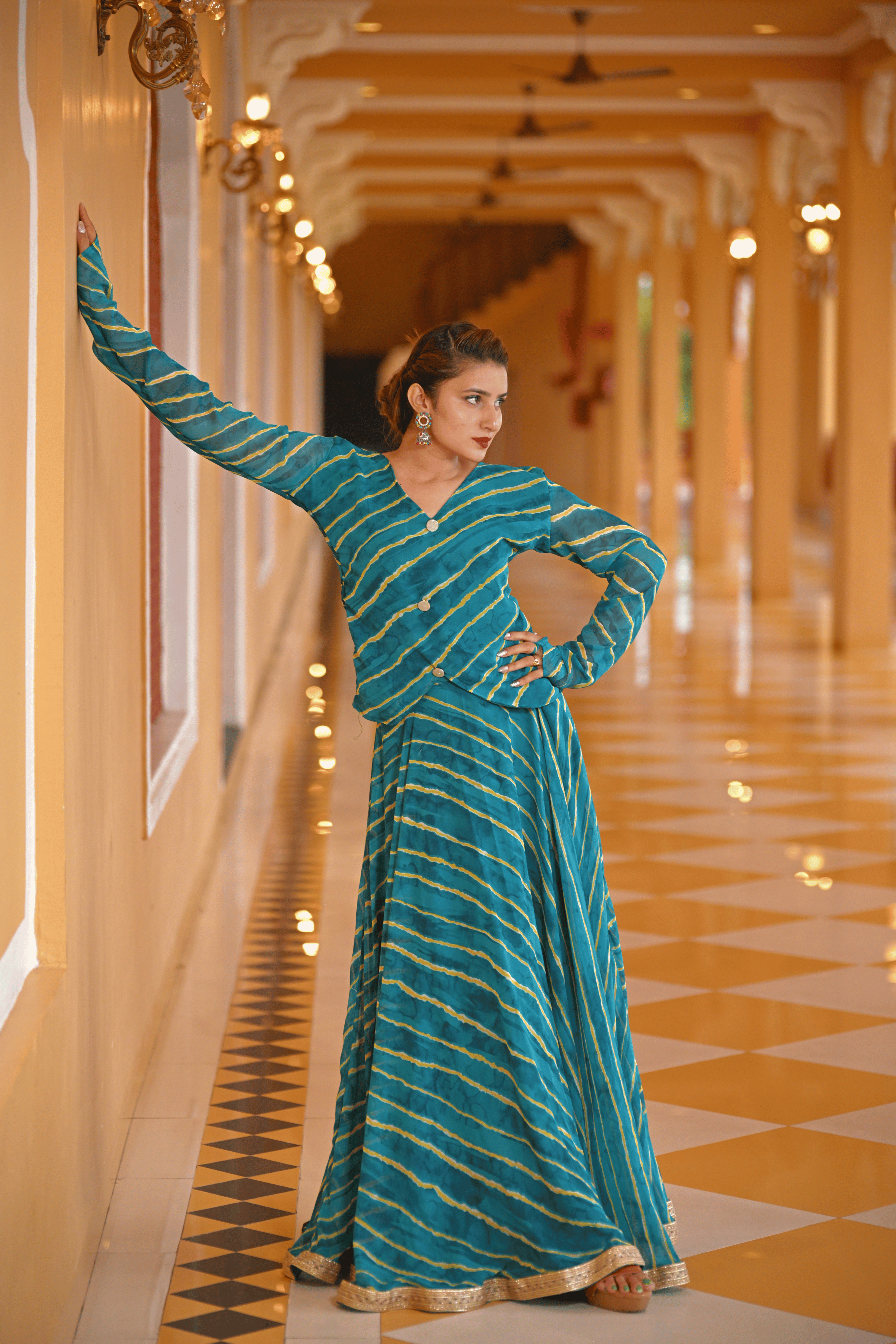 Meher Saanjh Leheriya Anarkali Set