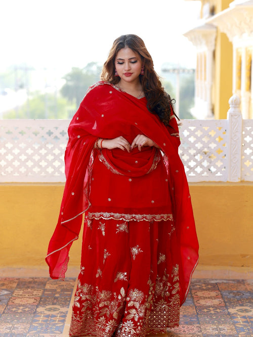 Aarohi Sharara Set – SAANJH Collection - Sukkoon Clothing