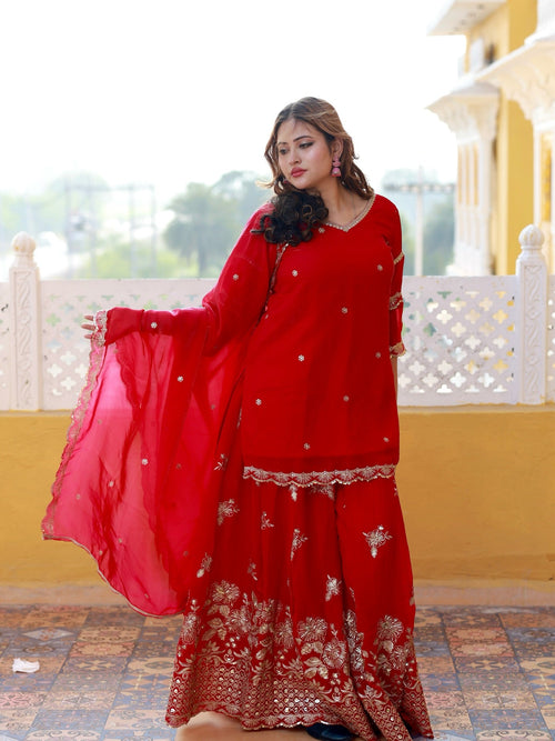 Aarohi Sharara Set – SAANJH Collection - Sukkoon Clothing