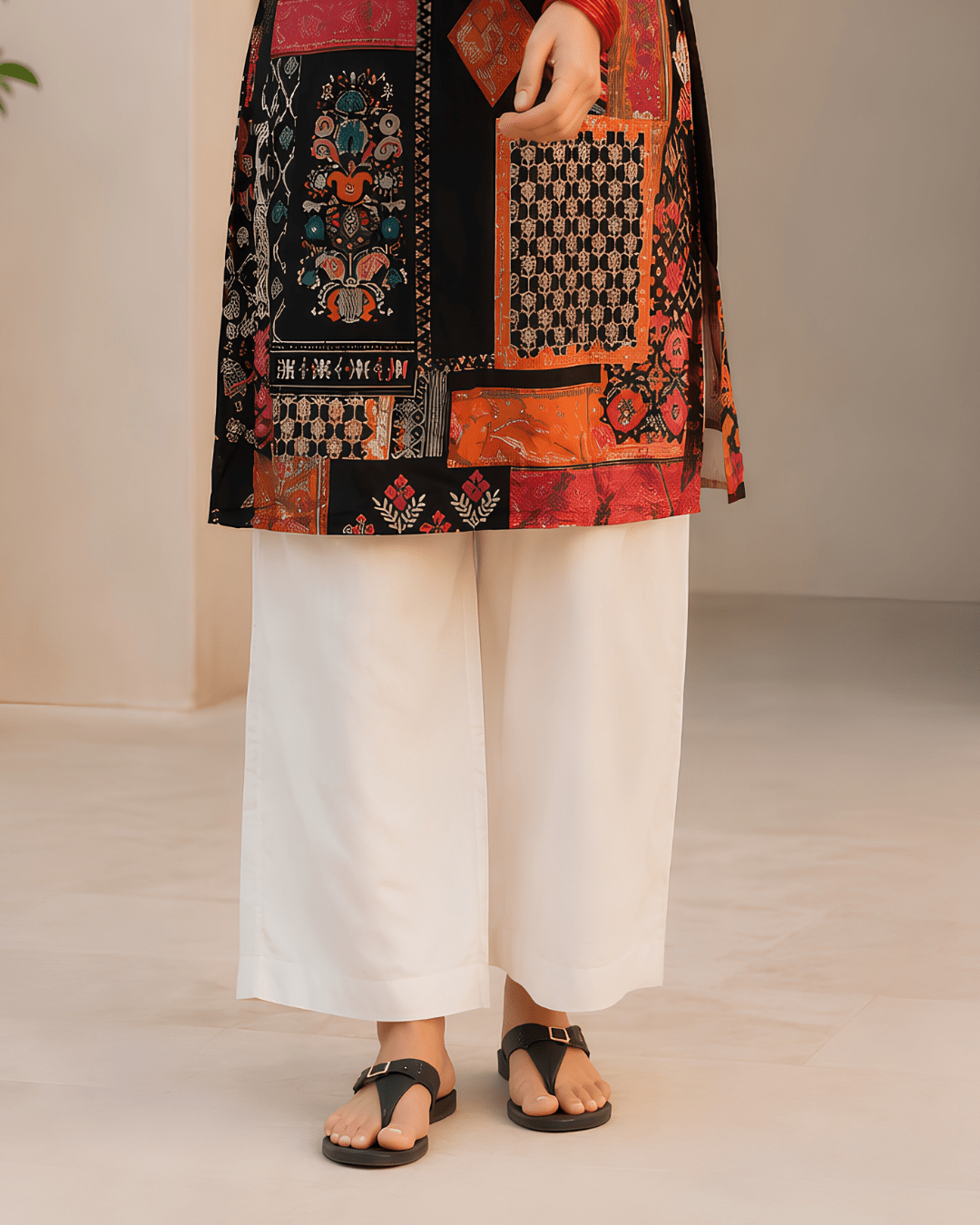 Black Patchwork Kurta Set - Sukkoon Clothing