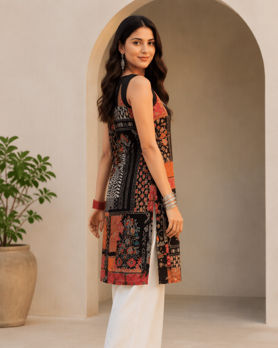 Black Patchwork Kurta Set - Sukkoon Clothing