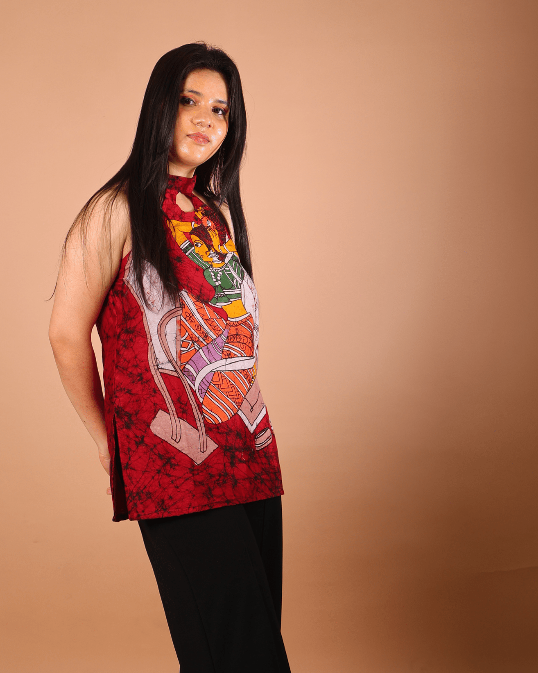 Crimson Raga Halter - Sukkoon Clothing