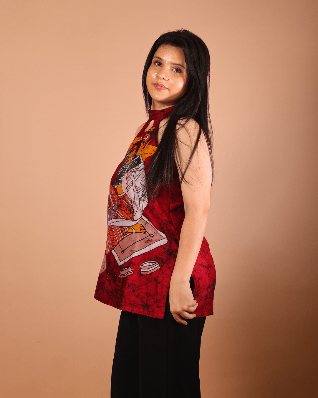 Crimson Raga Halter - Sukkoon Clothing