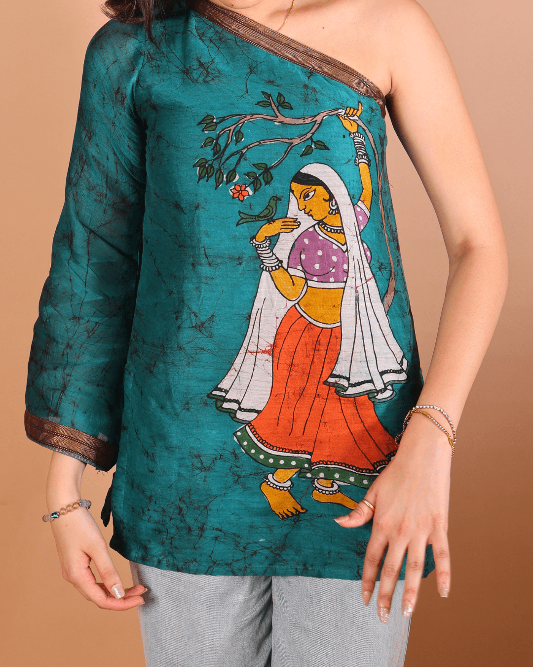 Emerald Muse One-Shoulder Top