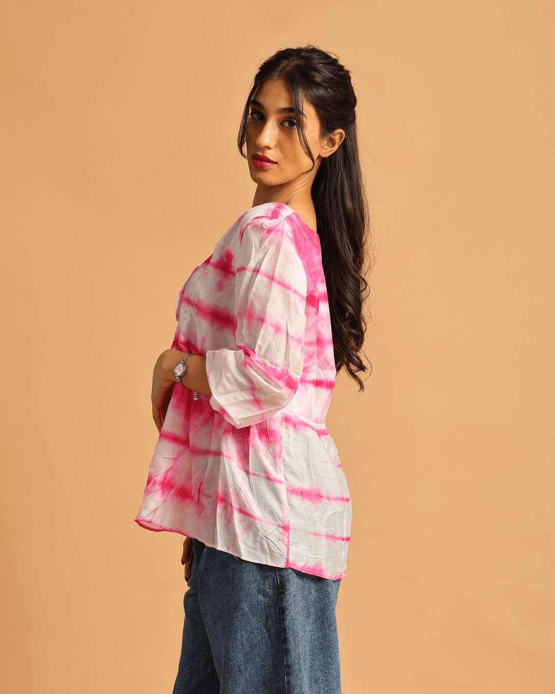 Gulabi Lehariya Bow-Tie Top - Sukkoon Clothing