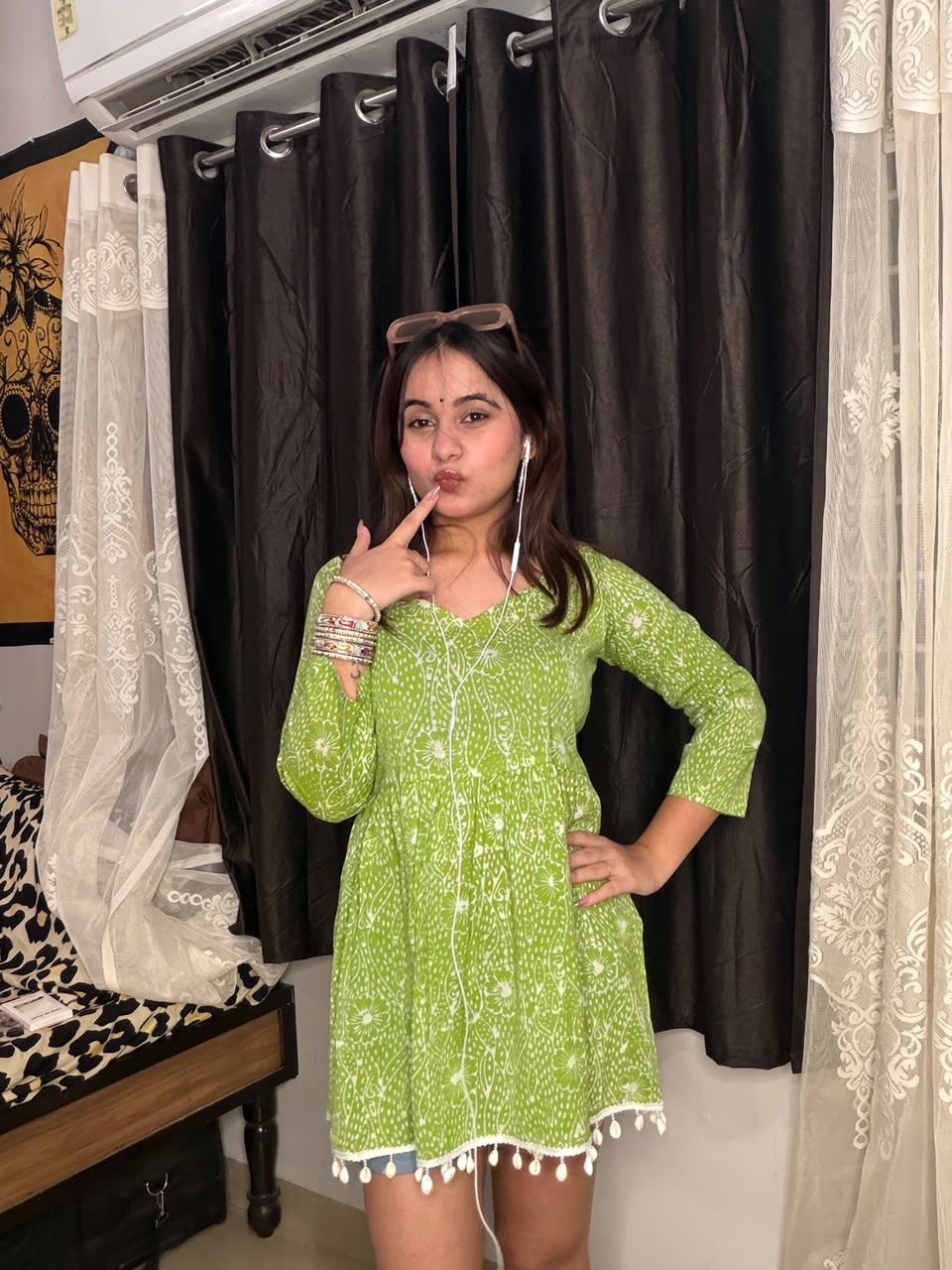 Lime Love Flared Kurti - Sukkoon Clothing