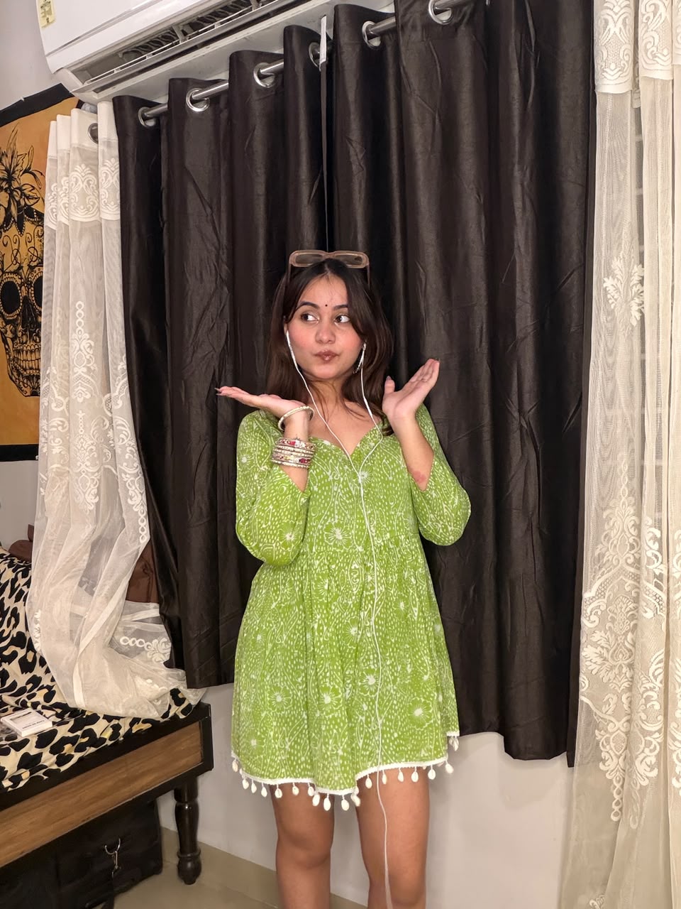 Lime Love Flared Kurti - Sukkoon Clothing