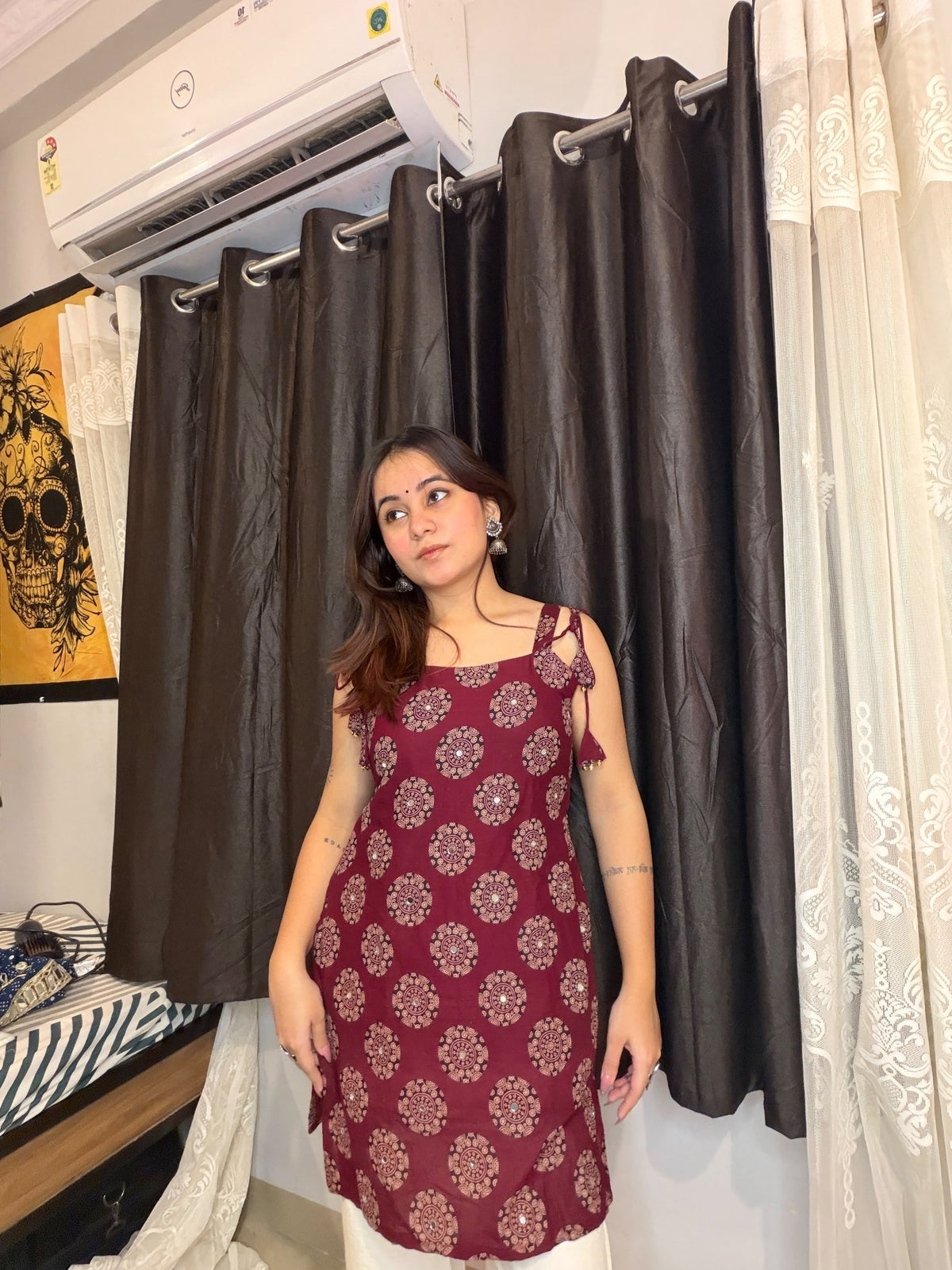 Maroon Main Character Kurti - Sukkoon Clothing