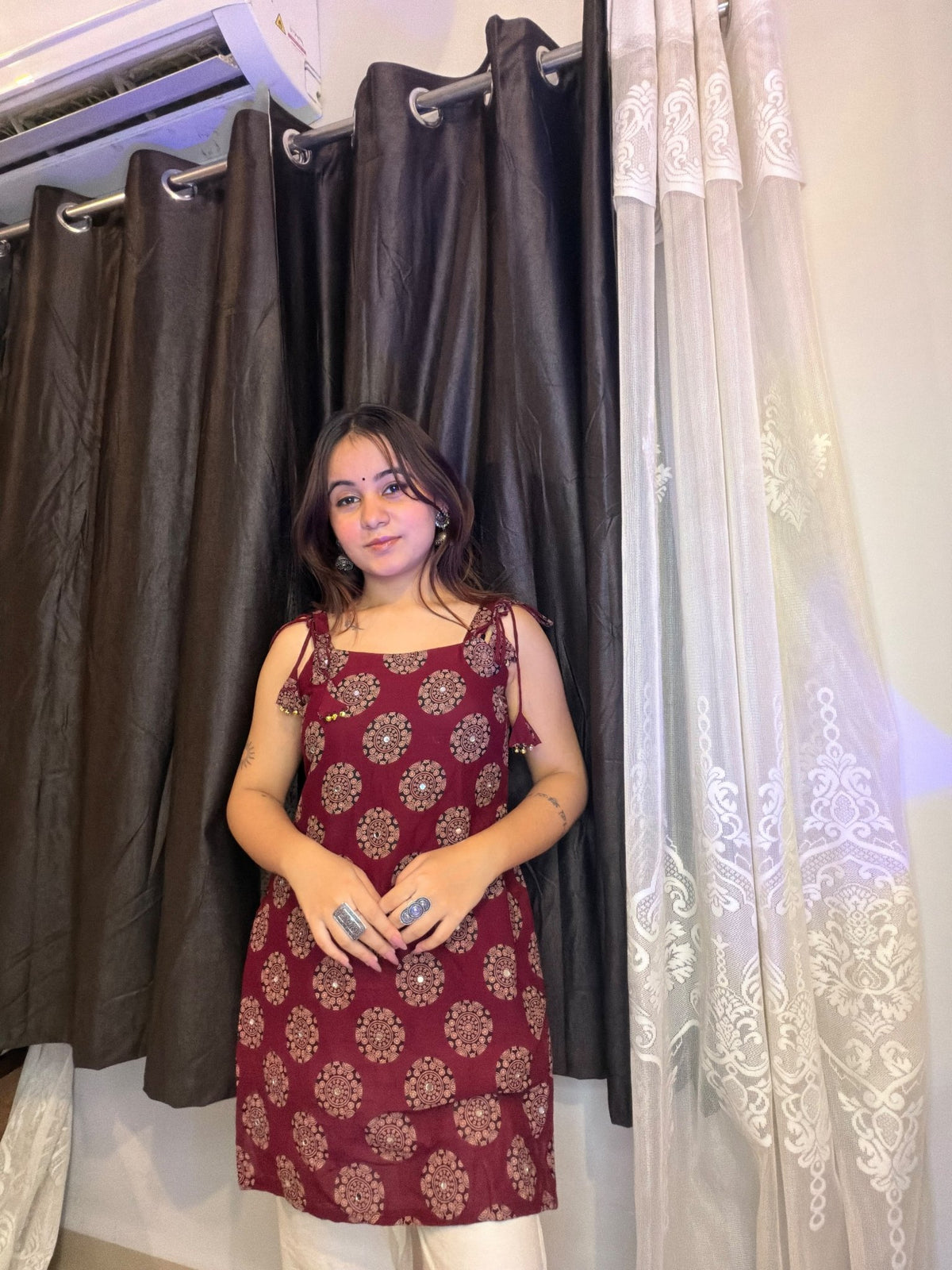Maroon Main Character Kurti - Sukkoon Clothing