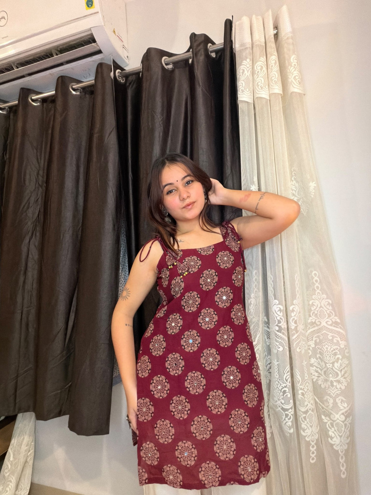 Maroon Main Character Kurti - Sukkoon Clothing