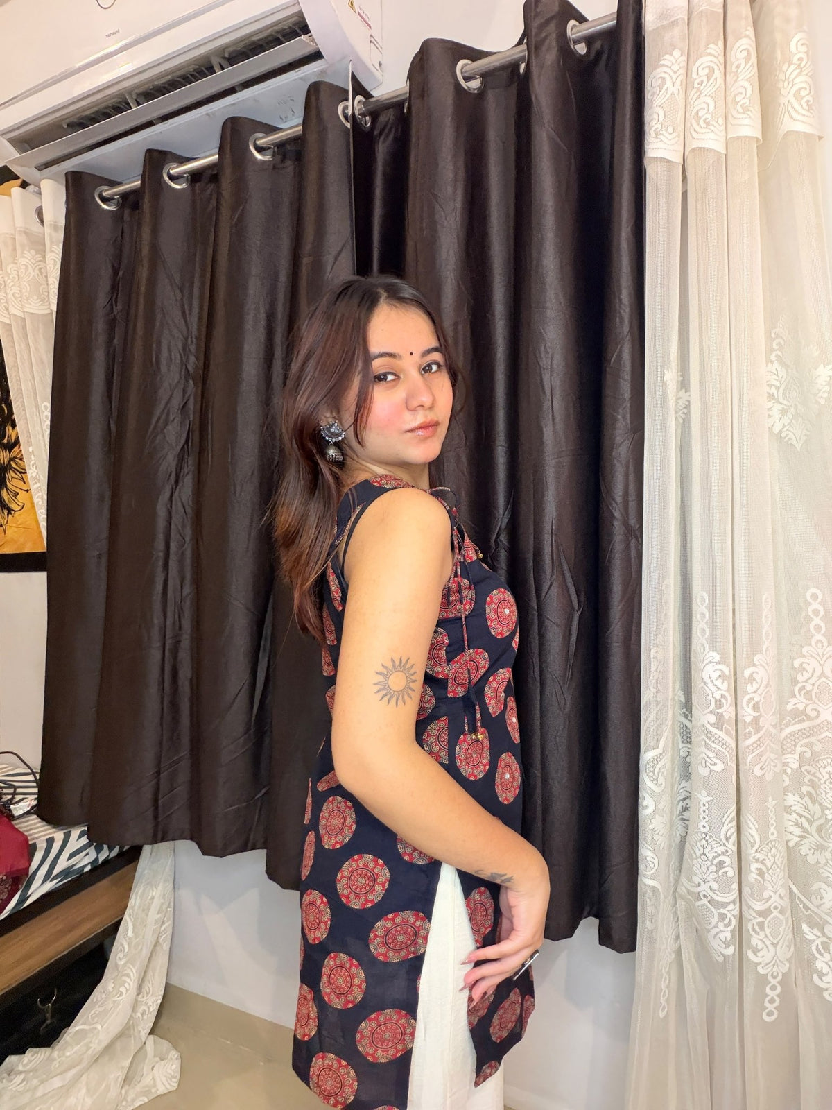 Midnight Mandala Kurti - Sukkoon Clothing