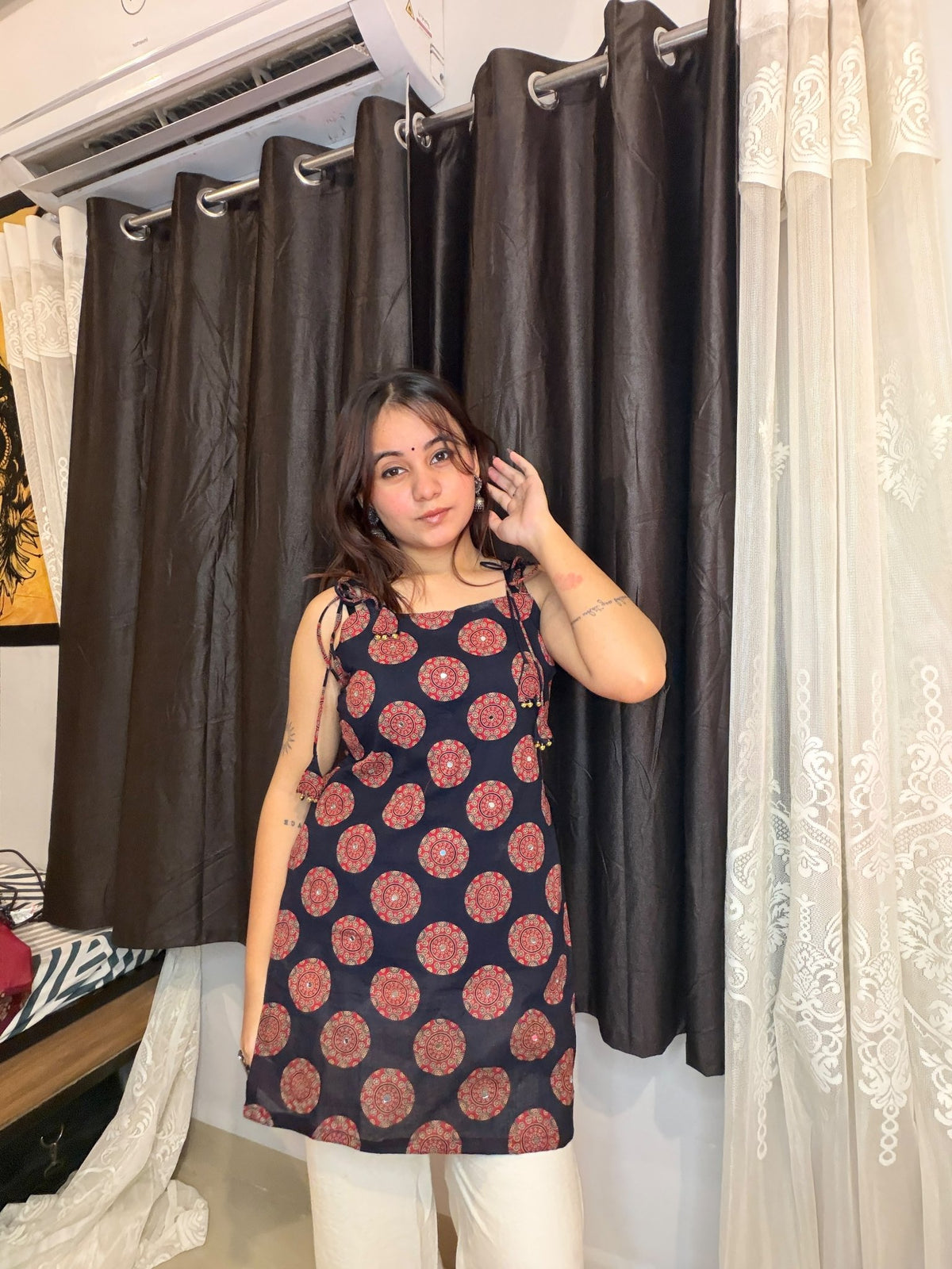 Midnight Mandala Kurti - Sukkoon Clothing