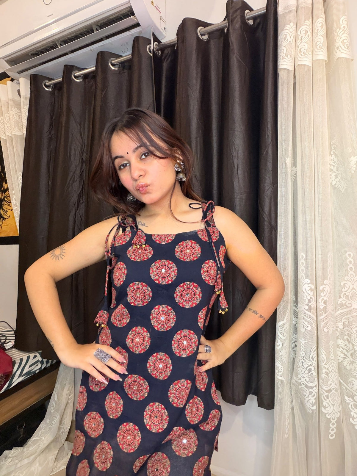 Midnight Mandala Kurti - Sukkoon Clothing