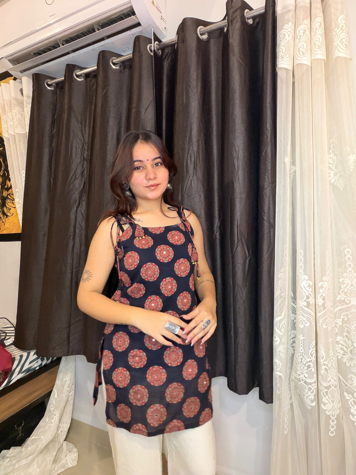 Midnight Mandala Kurti - Sukkoon Clothing