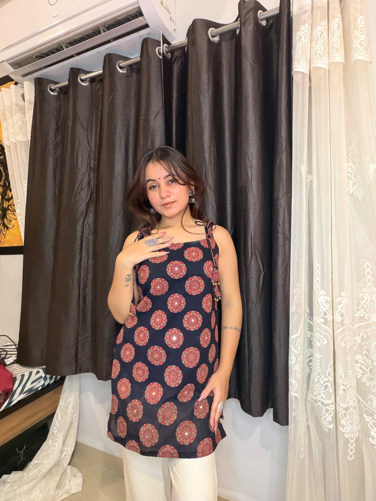 Midnight Mandala Kurti - Sukkoon Clothing
