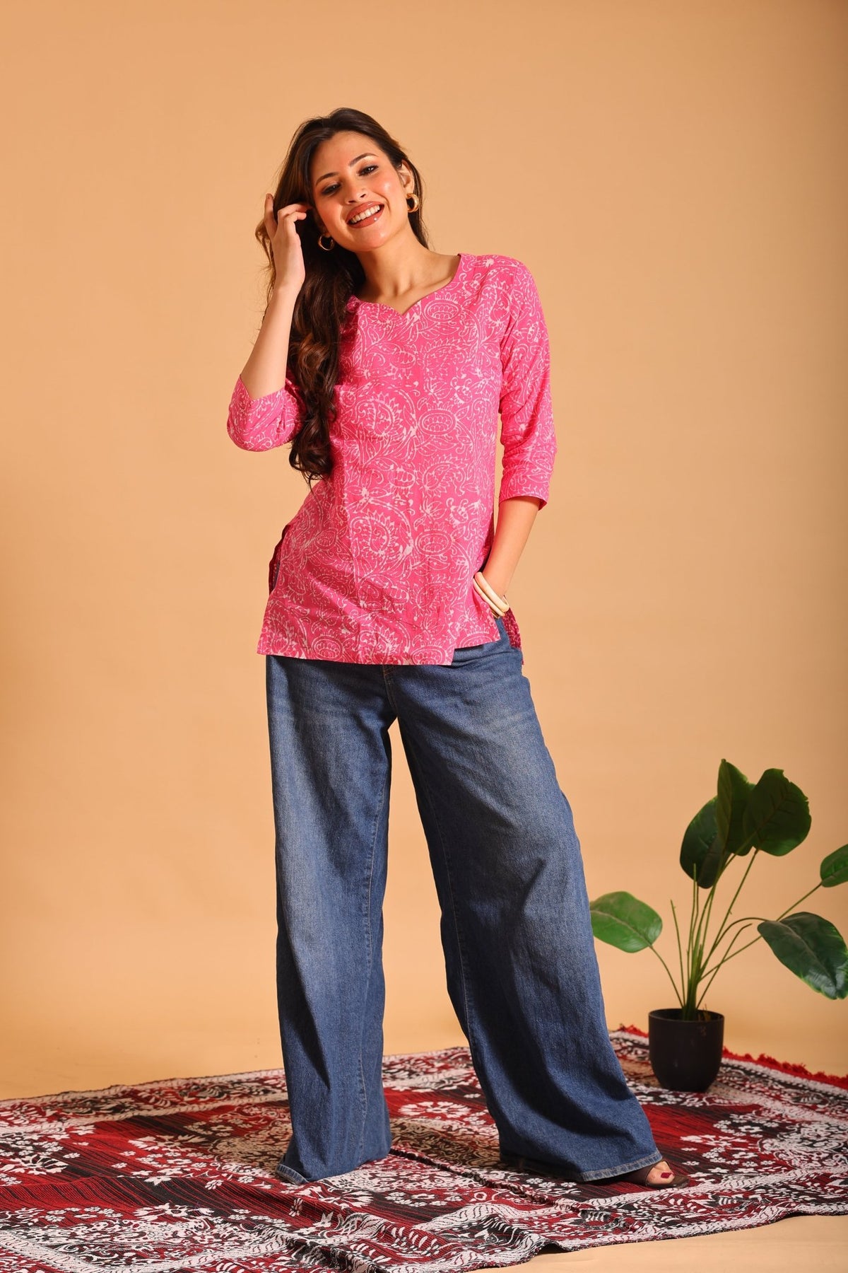 Pink Bherugarh Rakhi Special - Sukkoon Clothing