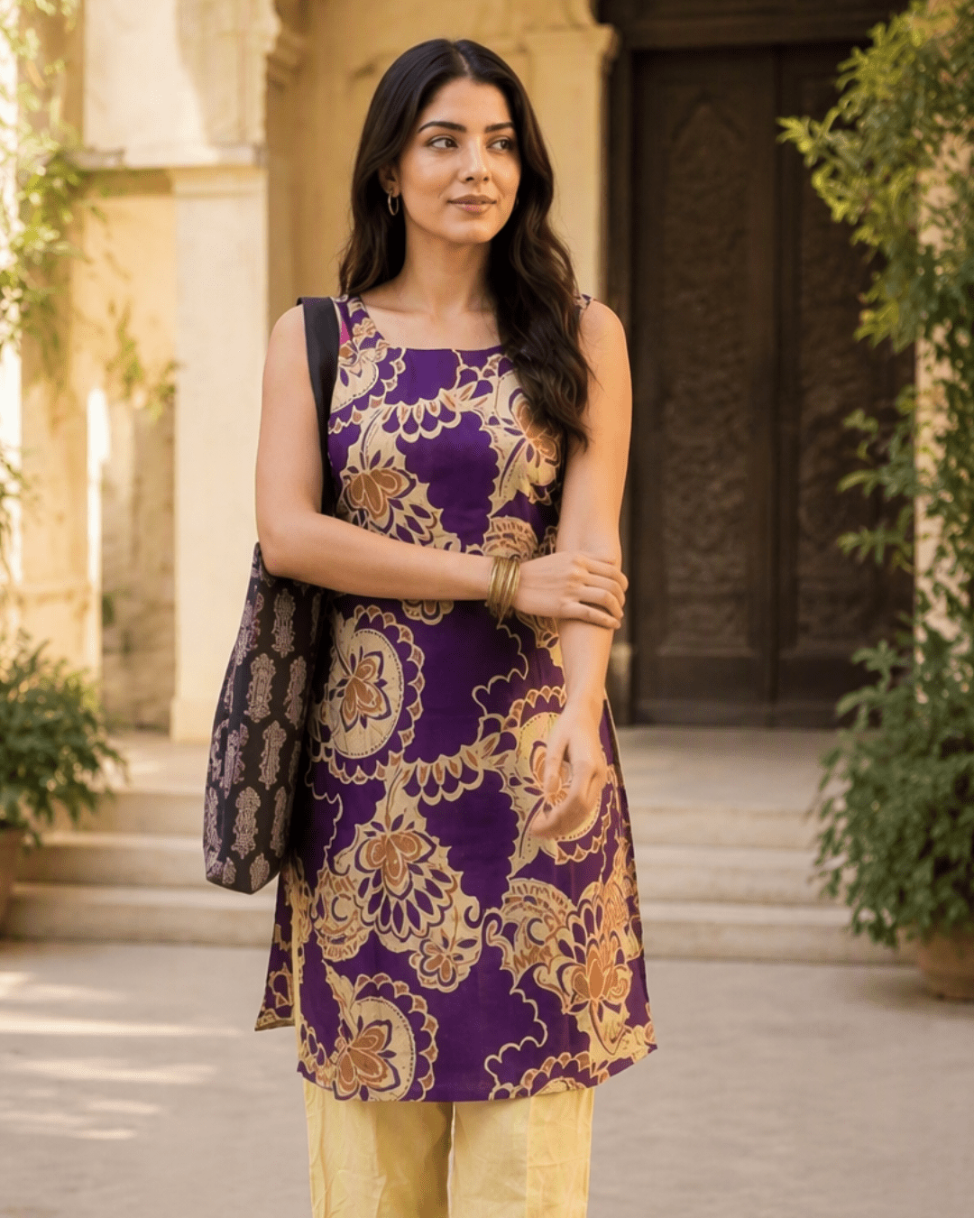 Purple Floral Festive Set - Sukkoon Clothing