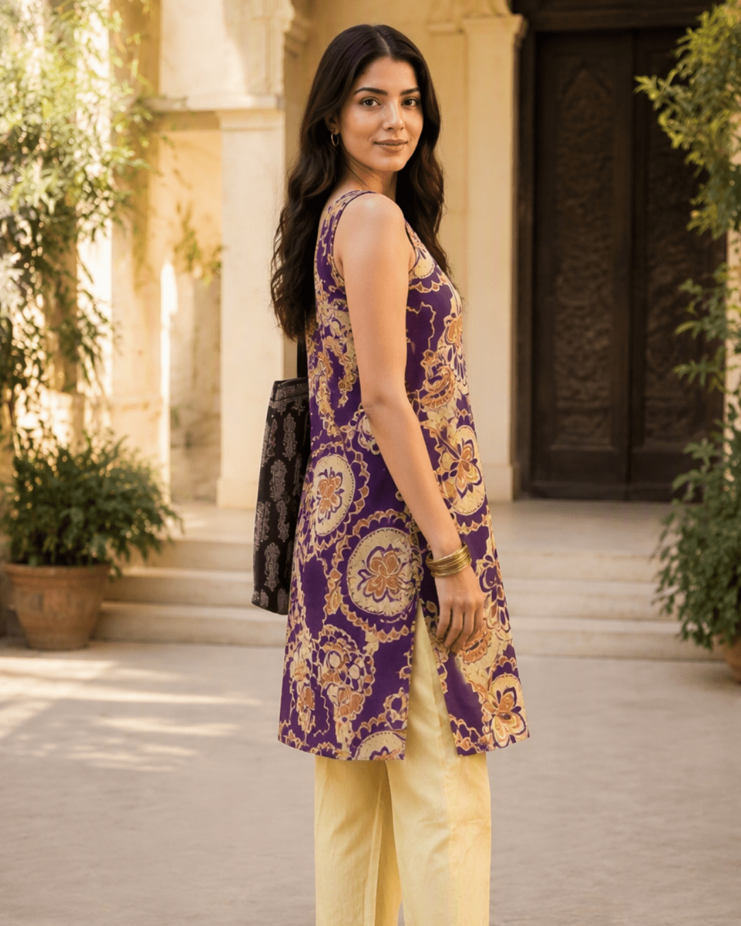 Purple Floral Festive Set - Sukkoon Clothing