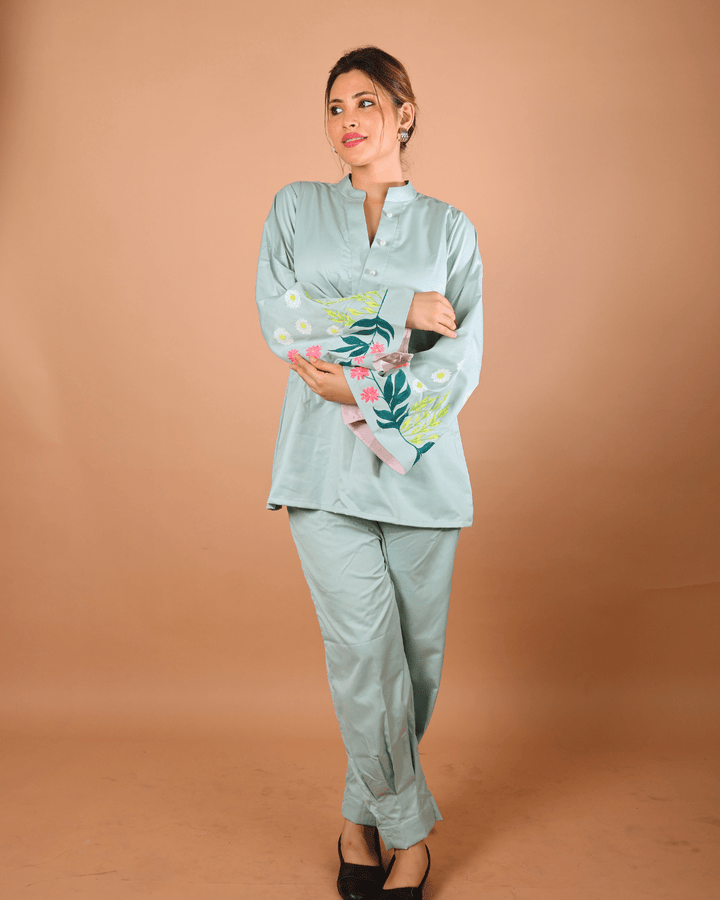 Sage Bloom Co-Ord Set - Sukkoon Clothing